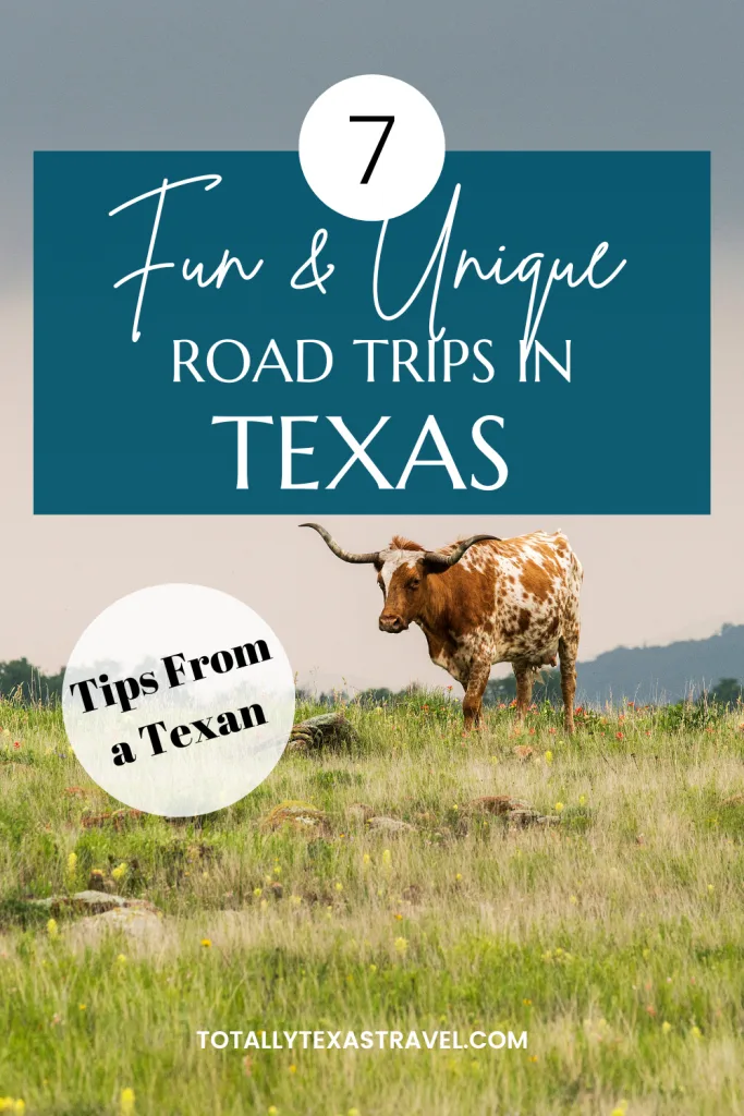 road trips in Texas Pinterest Image
