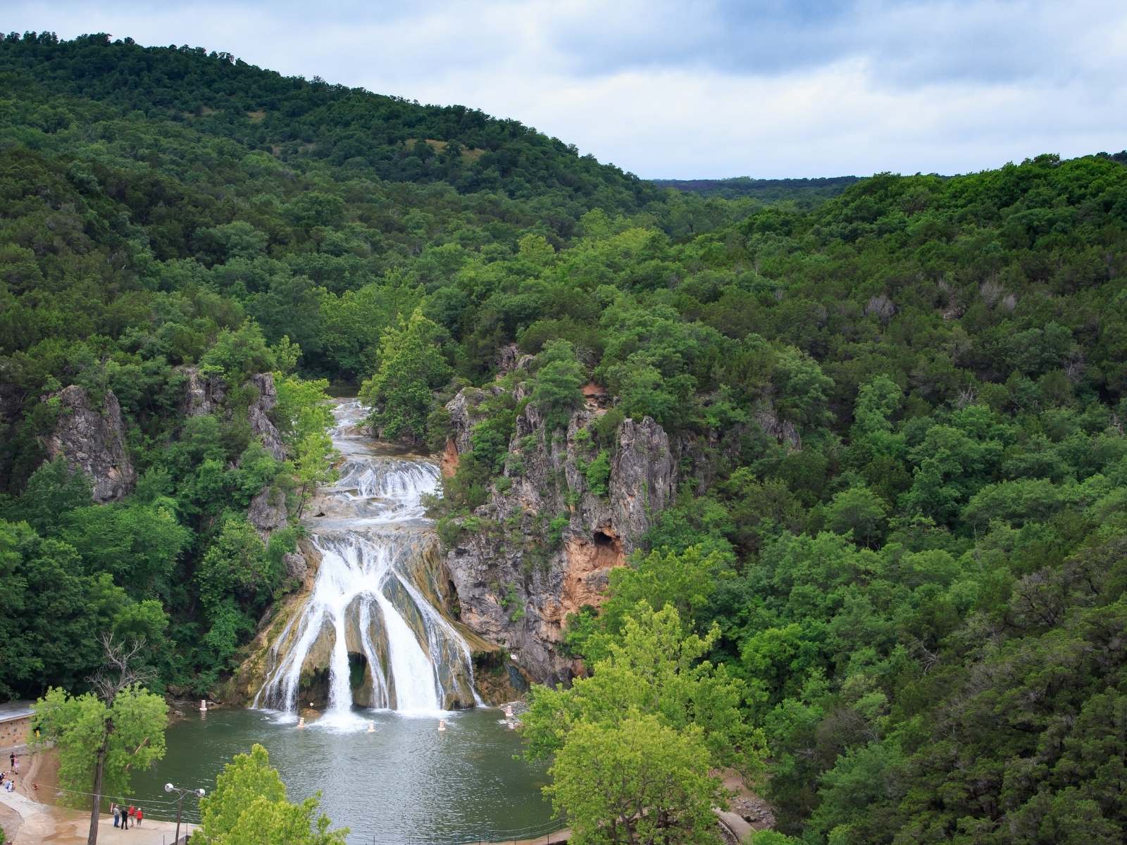 waterfall surrounded by trees