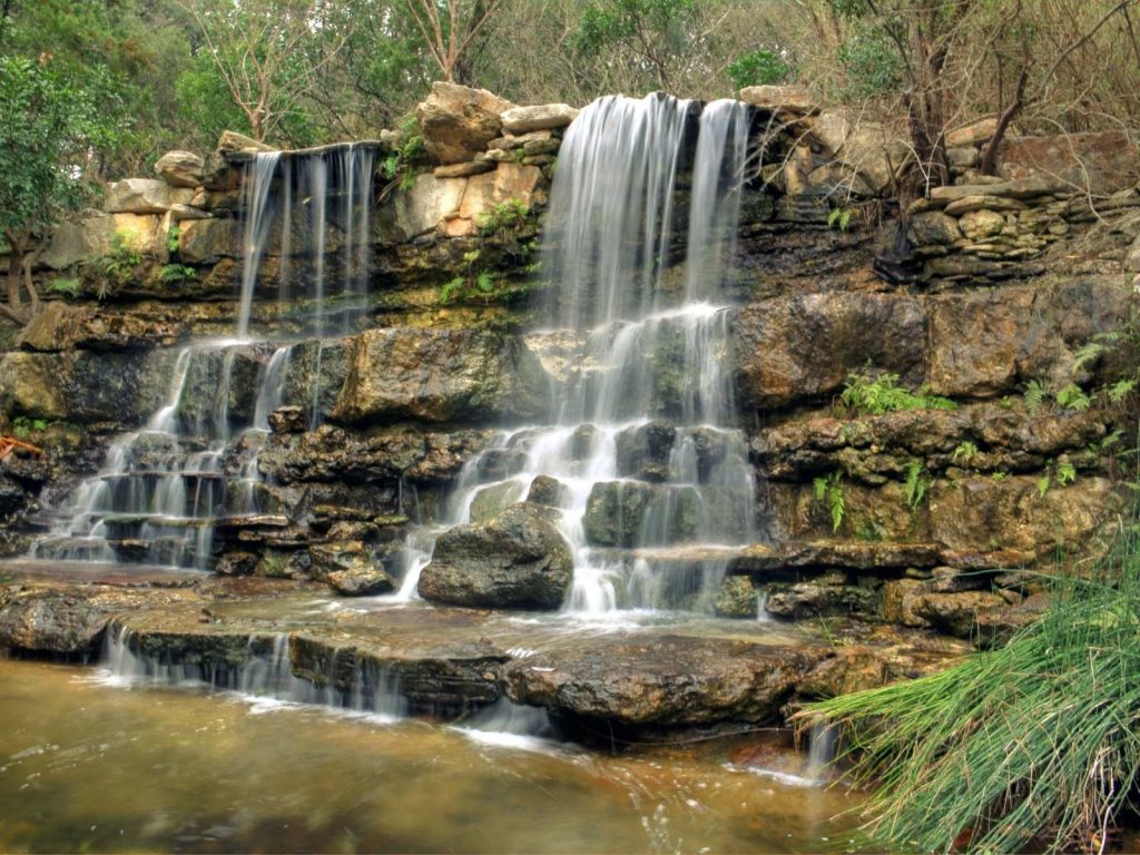 waterfall in Zilker Park in Austin