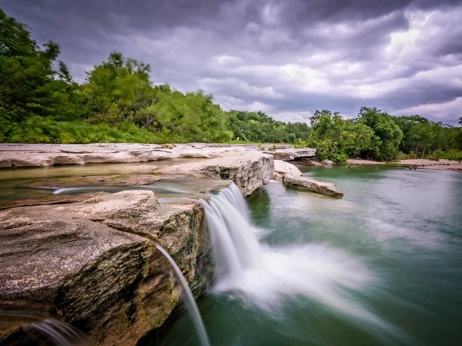 the falls at McKinney Falls, one of the state parks near San Antonio