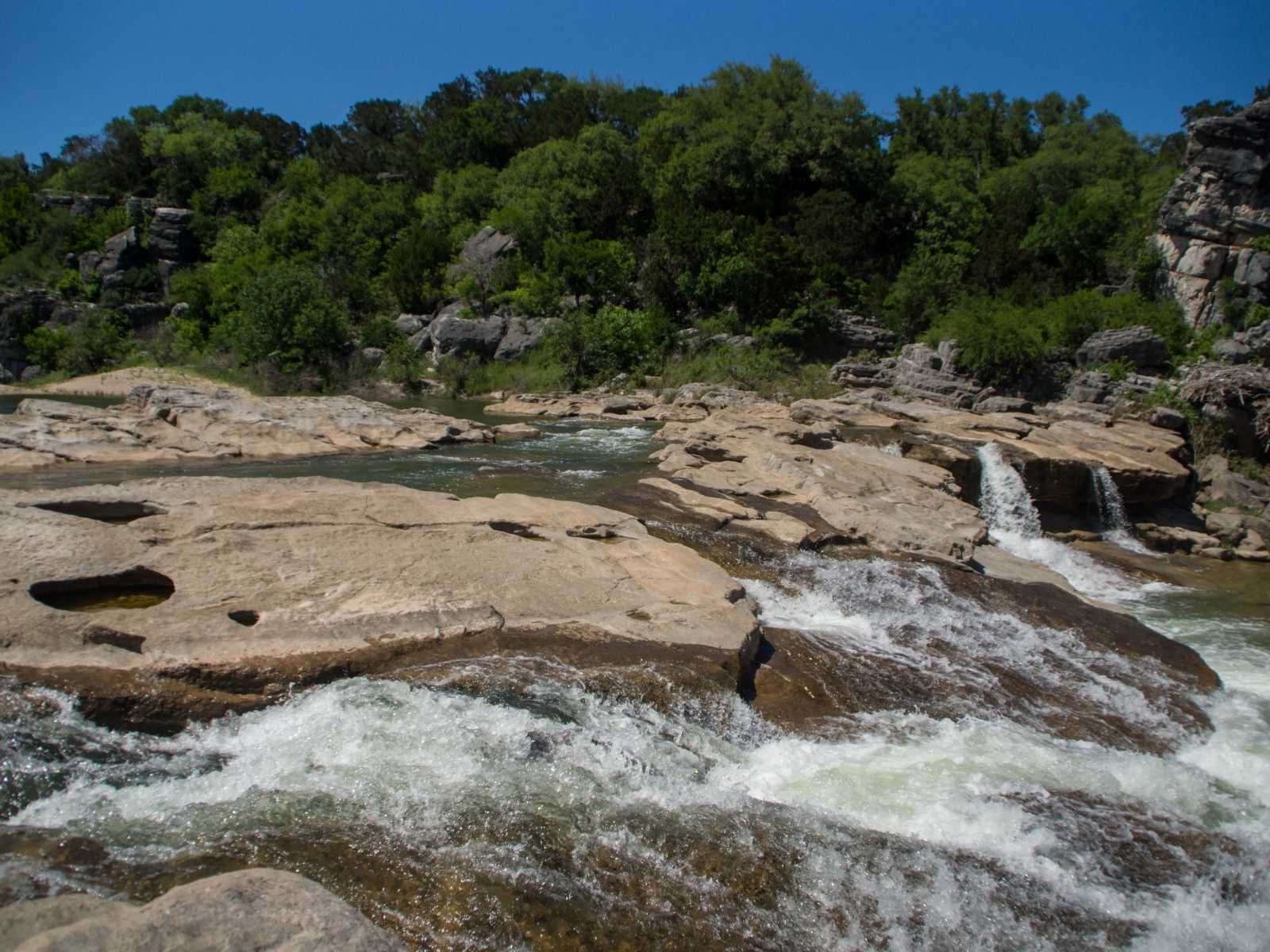 the falls at Pedernales Falls, one of the state parks near San Antonio