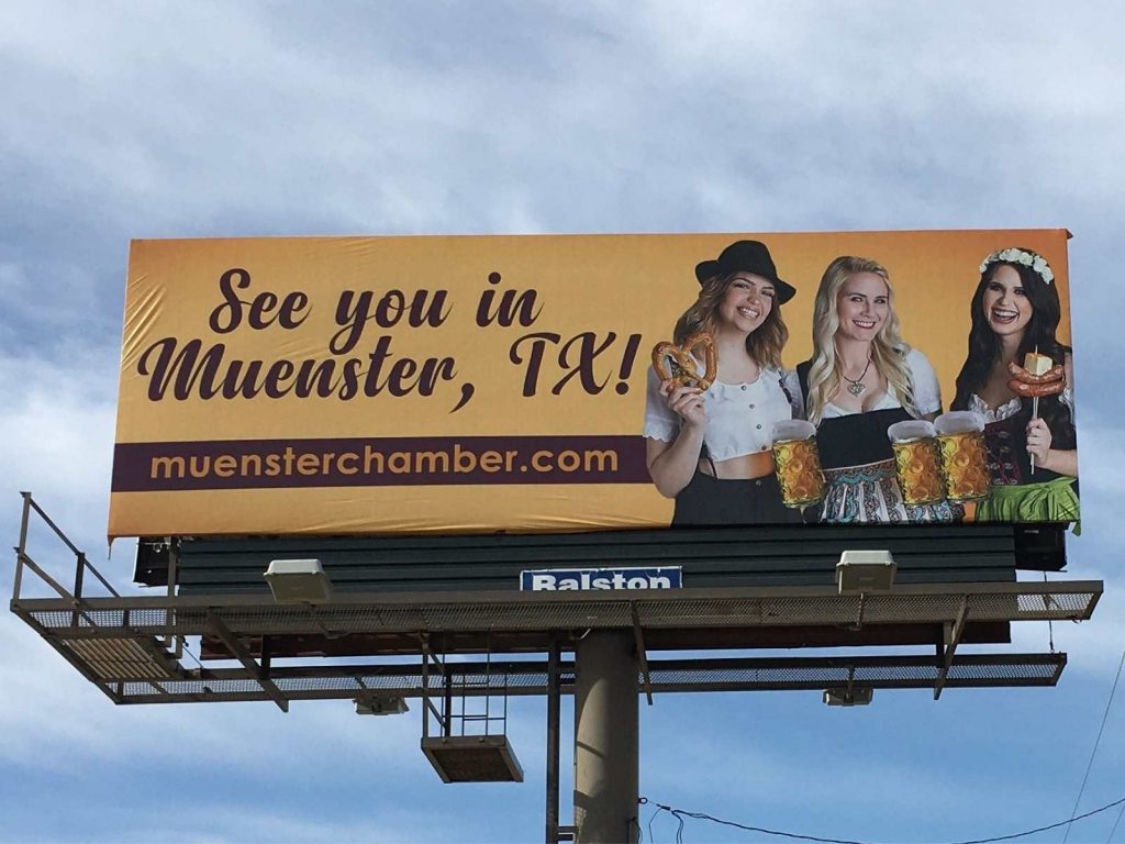 billboard for Muenster TX