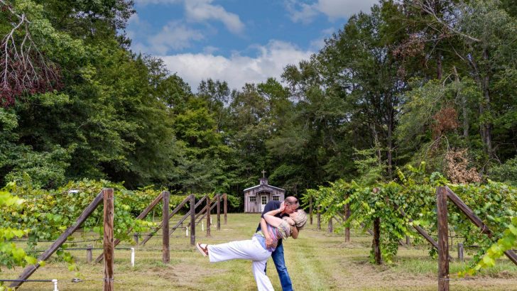 Marty and Michelle in the vineyard at Walkers Mill